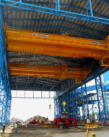 Scrap yard cranes