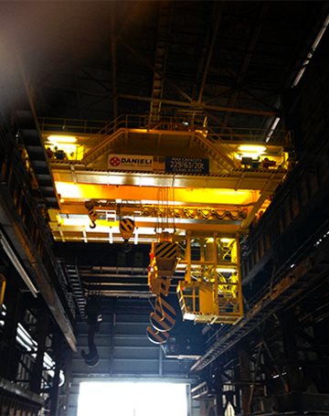 EAF charging and teeming cranes